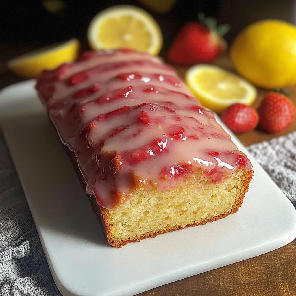 Lemon Loaf with Strawberry Glaze
