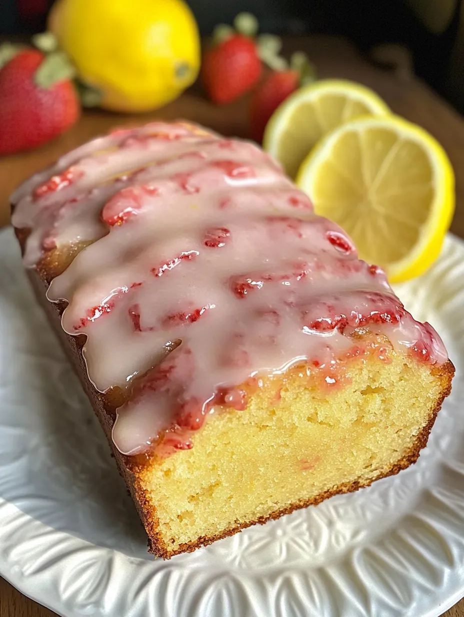 Lemon Loaf with Strawberry Glaze