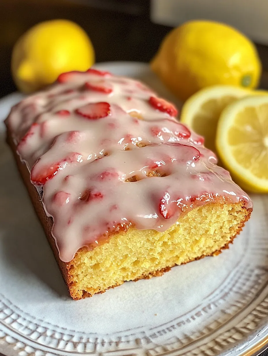 Lemon Loaf with Strawberry Glaze