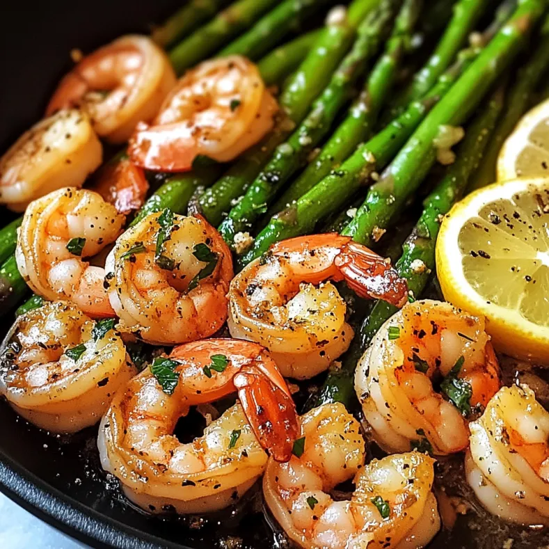Lemon Garlic Shrimp and Asparagus
