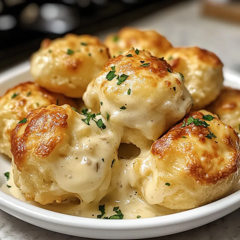 Chicken Alfredo Cheesy Puffs