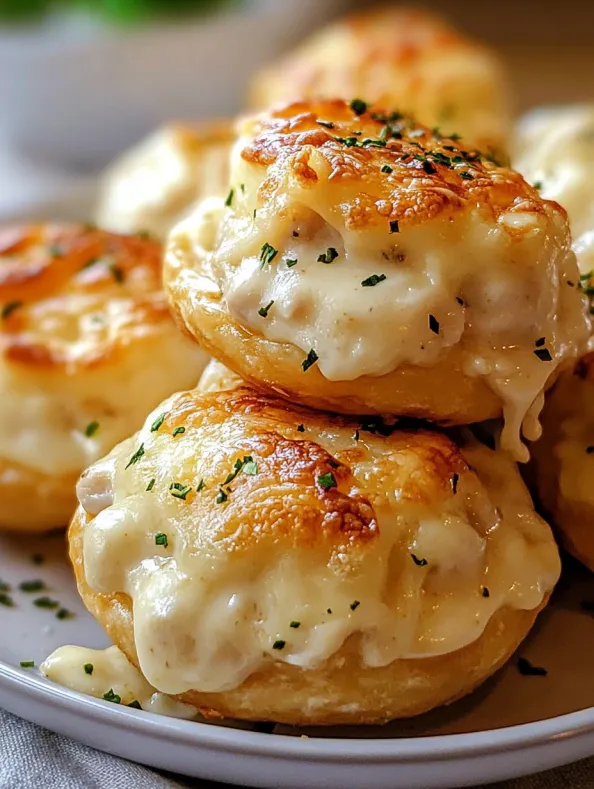Chicken Alfredo Cheesy Puffs