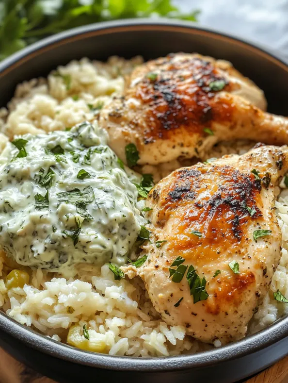 Dump-and-Bake Chicken Tzatziki with Rice Recipe