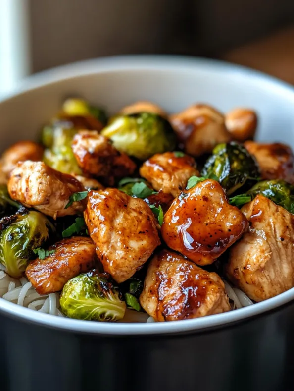 Air Fryer Sweet Chili Chicken and Brussels Sprouts