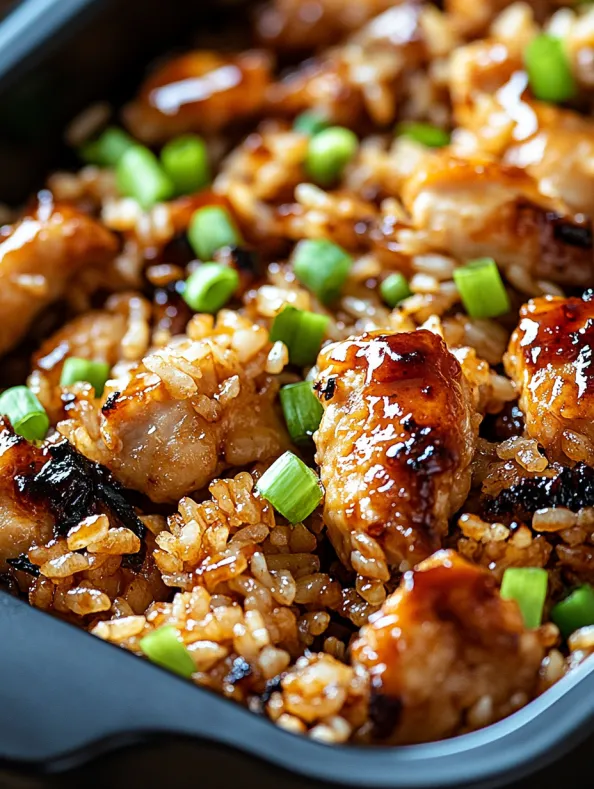 High Protein Crispy Garlic Chicken Fried Rice