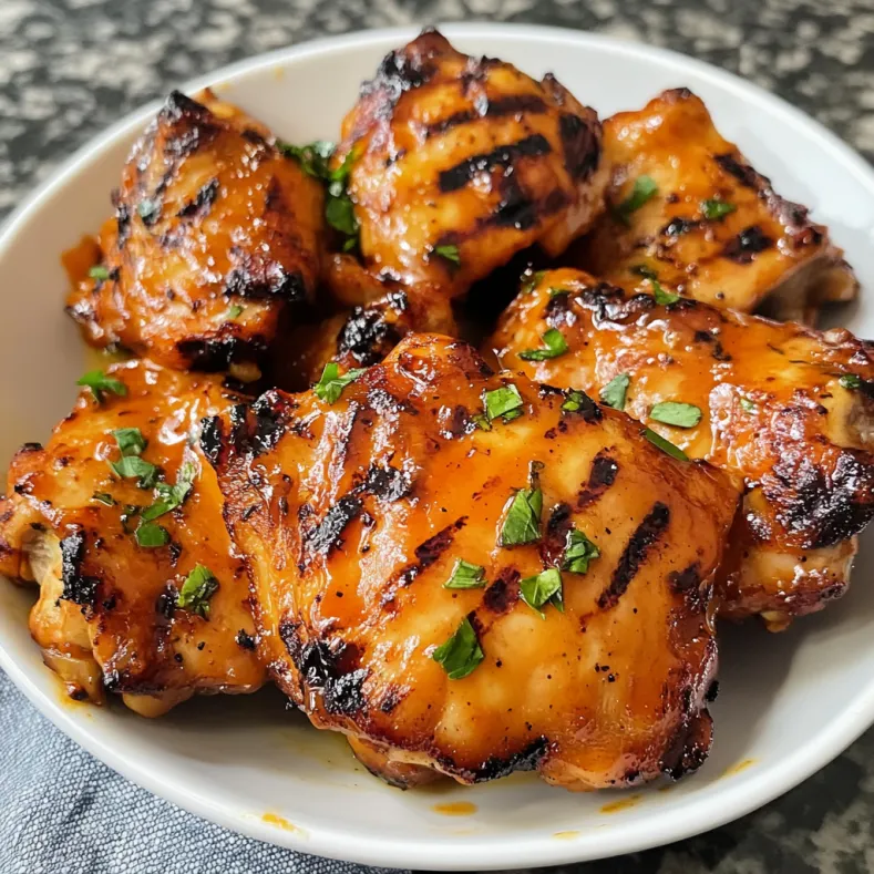 Grilled Honey Buffalo Chicken Thighs