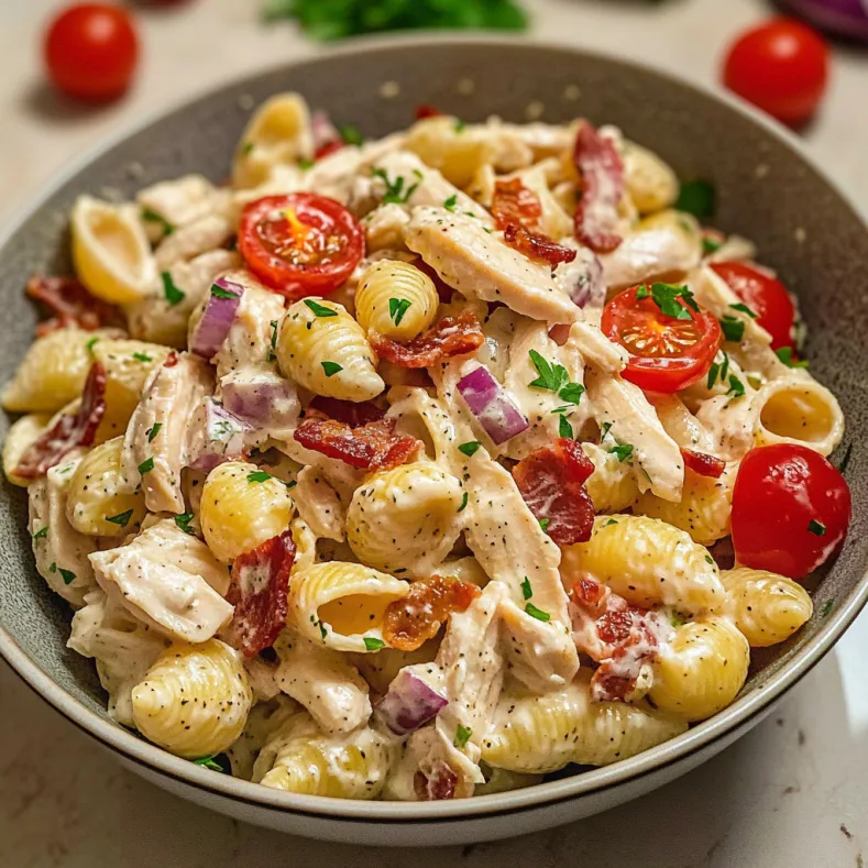 Chicken Bacon Ranch Pasta Salad