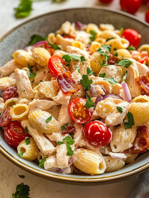 Chicken Bacon Ranch Pasta Salad