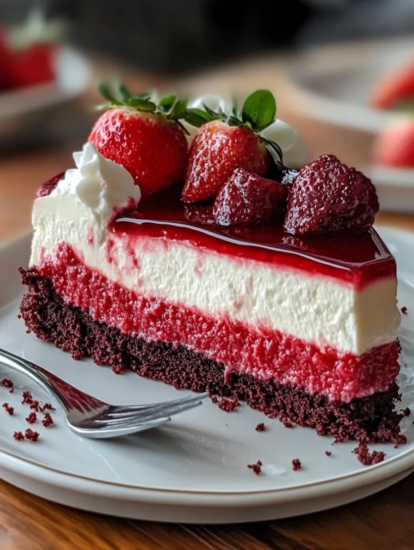 Red Velvet Strawberry Cheesecake