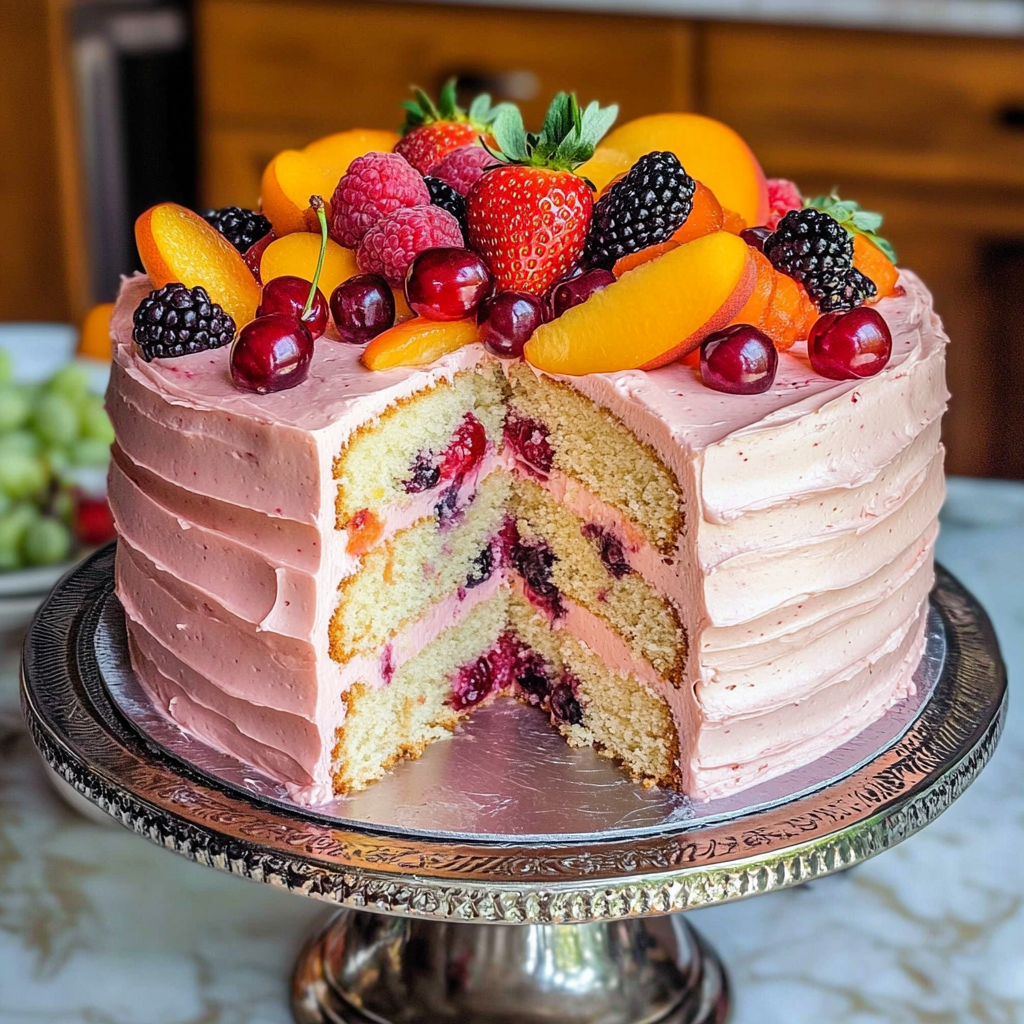 Summer Fruit Sangria Cake Recipe