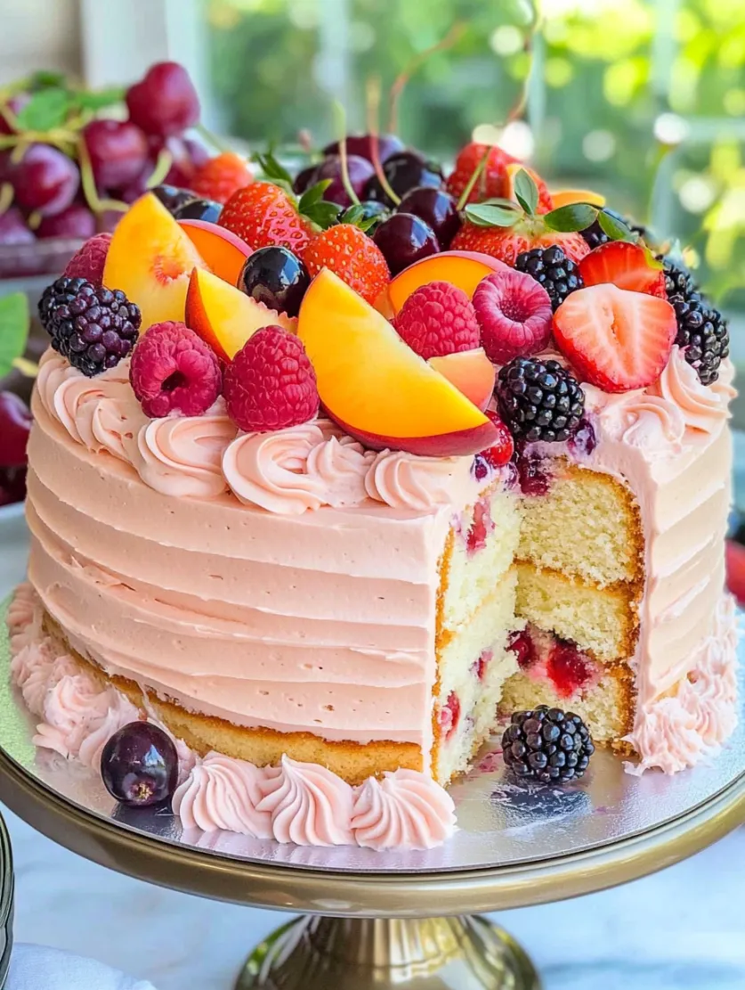 Summer Fruit Sangria Cake Recipe