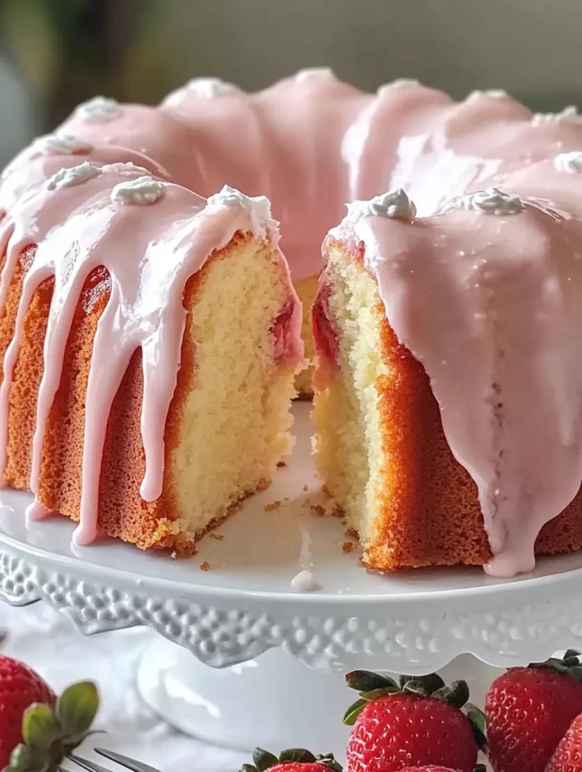 Strawberry Buttermilk Pound Cake
