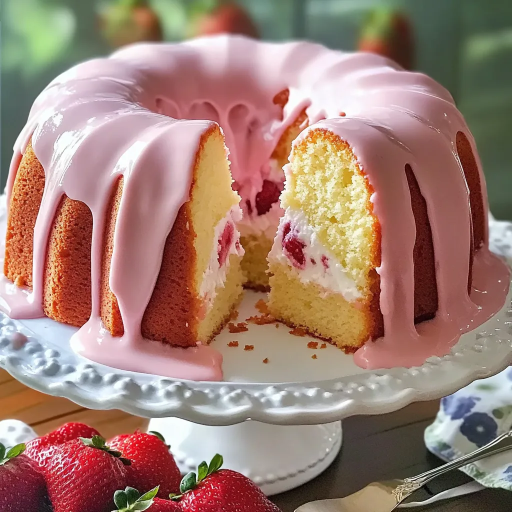 Strawberry Buttermilk Pound Cake
