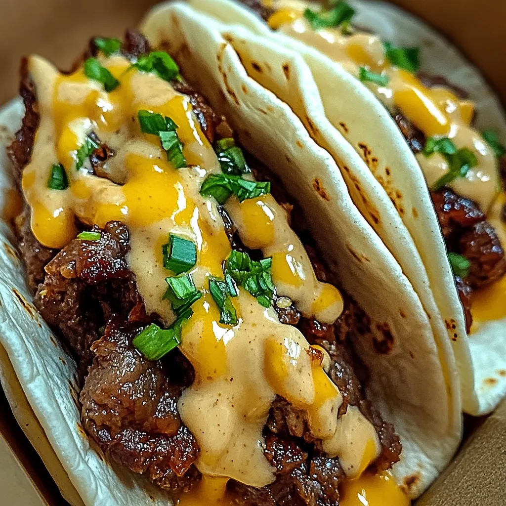 Garlic Butter Honey BBQ Beef Tacos