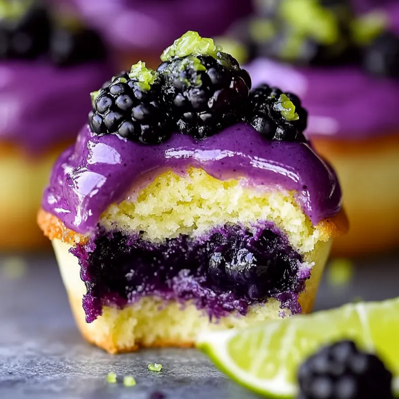 Blackberry Lime Cheesecake Cupcakes – Easy Recipe