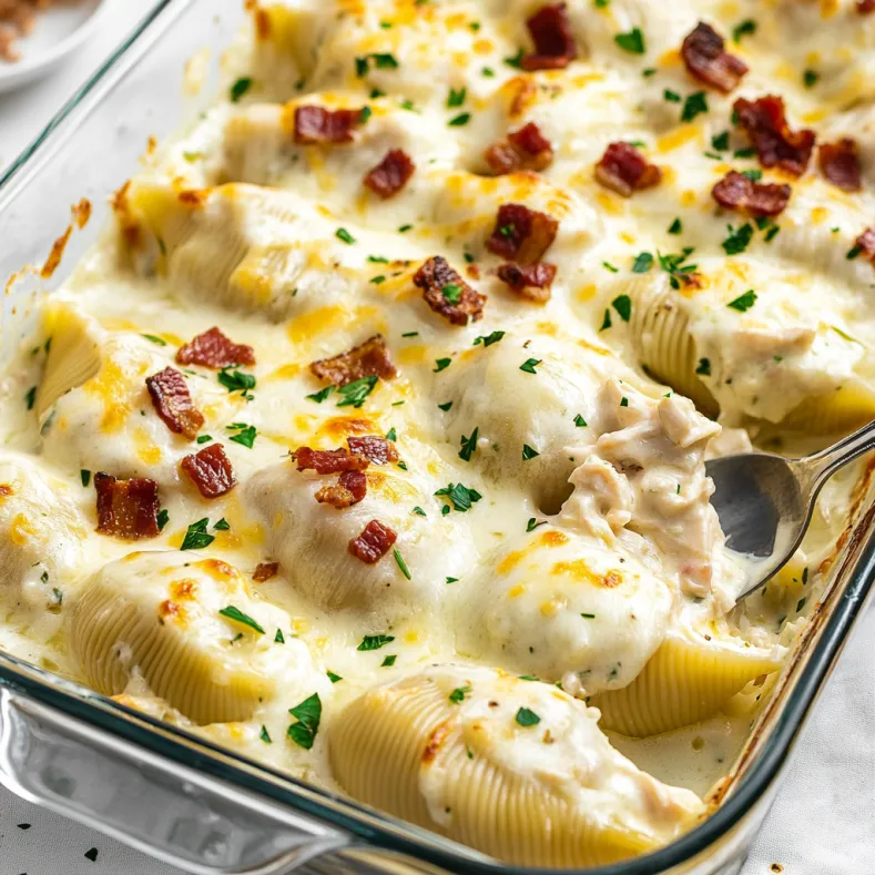 Chicken Alfredo Stuffed Shells