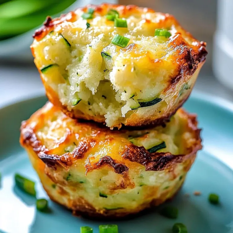 Crispy Parmesan Zucchini Potato Muffins
