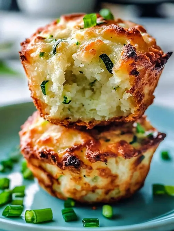 Crispy Parmesan Zucchini Potato Muffins
