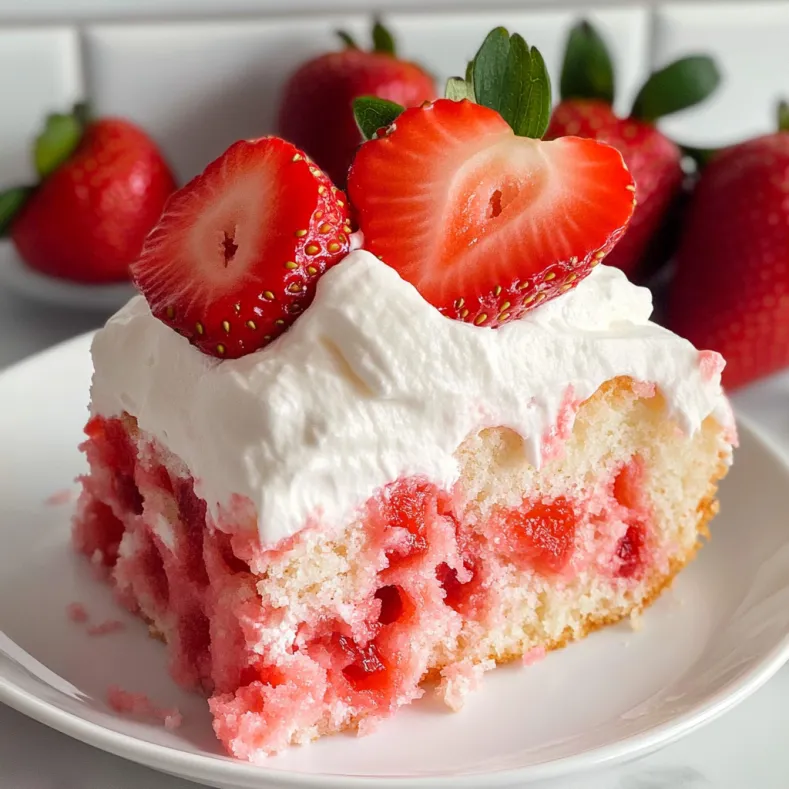 Easy Strawberry Poke Cake