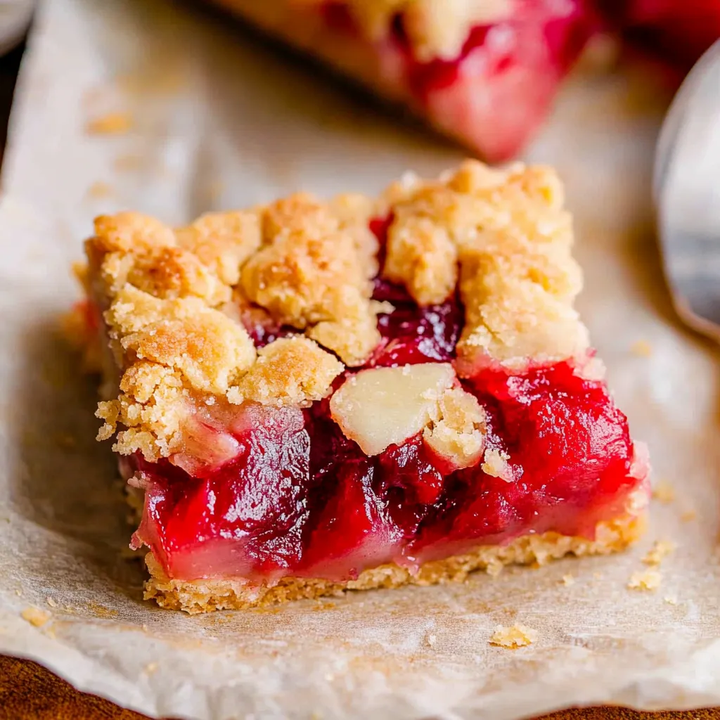 Rhubarb Dessert Bars with Shortbread Crust