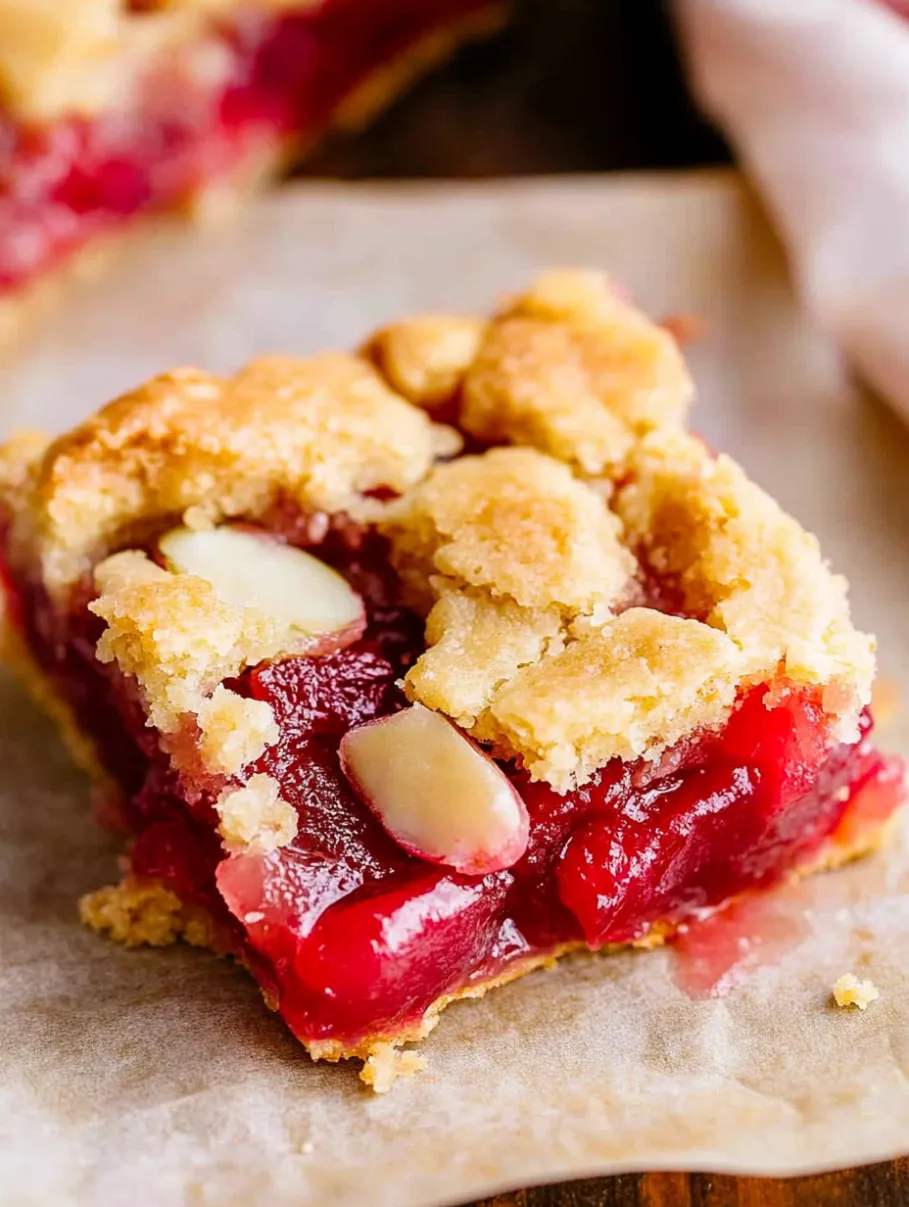 Rhubarb Dessert Bars with Shortbread Crust