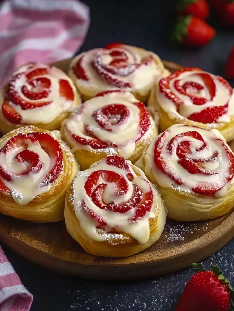 Easy Strawberry Cheesecake Sweet Rolls