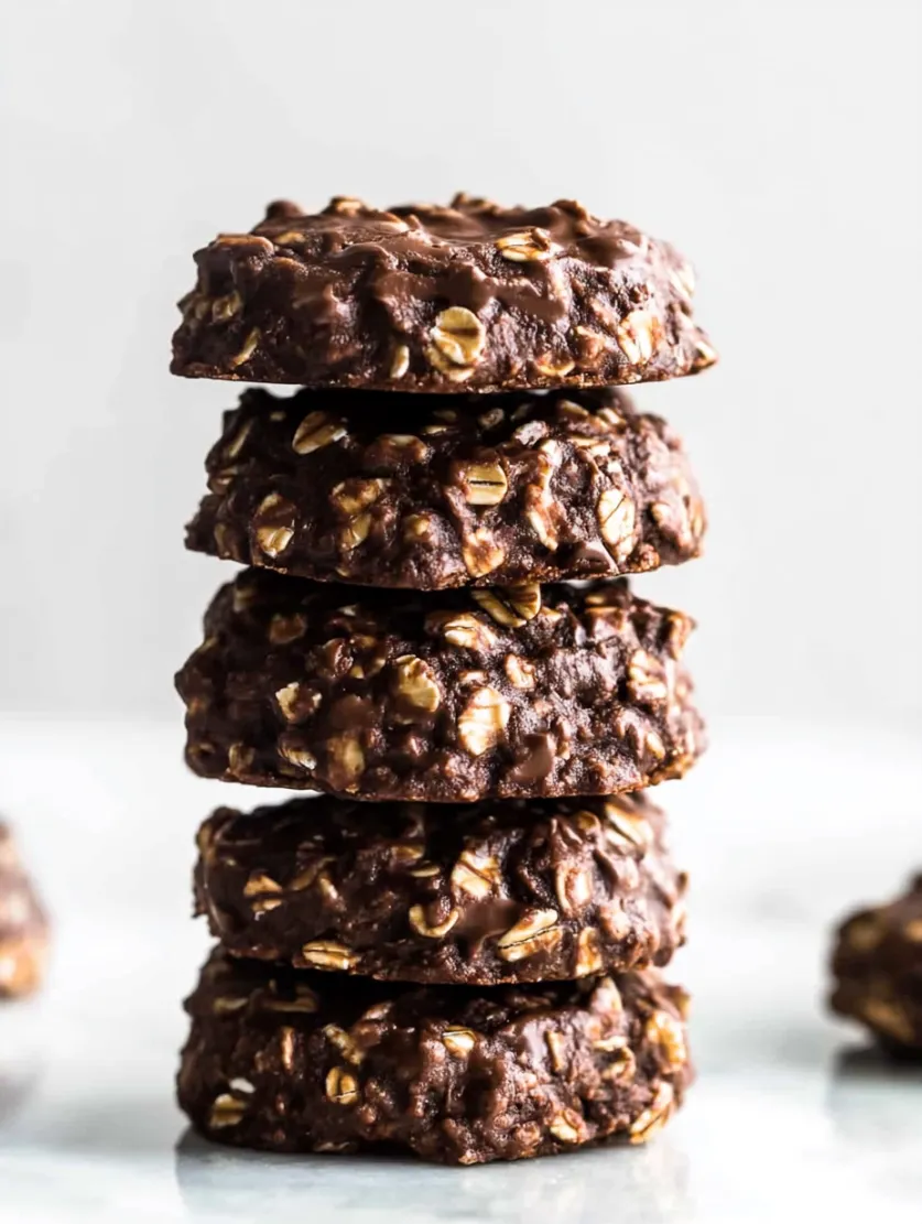 Healthy No-Bake Chocolate Peanut Butter Cookies