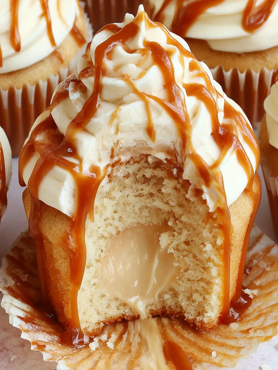 Gooey Salted Caramel Cupcakes