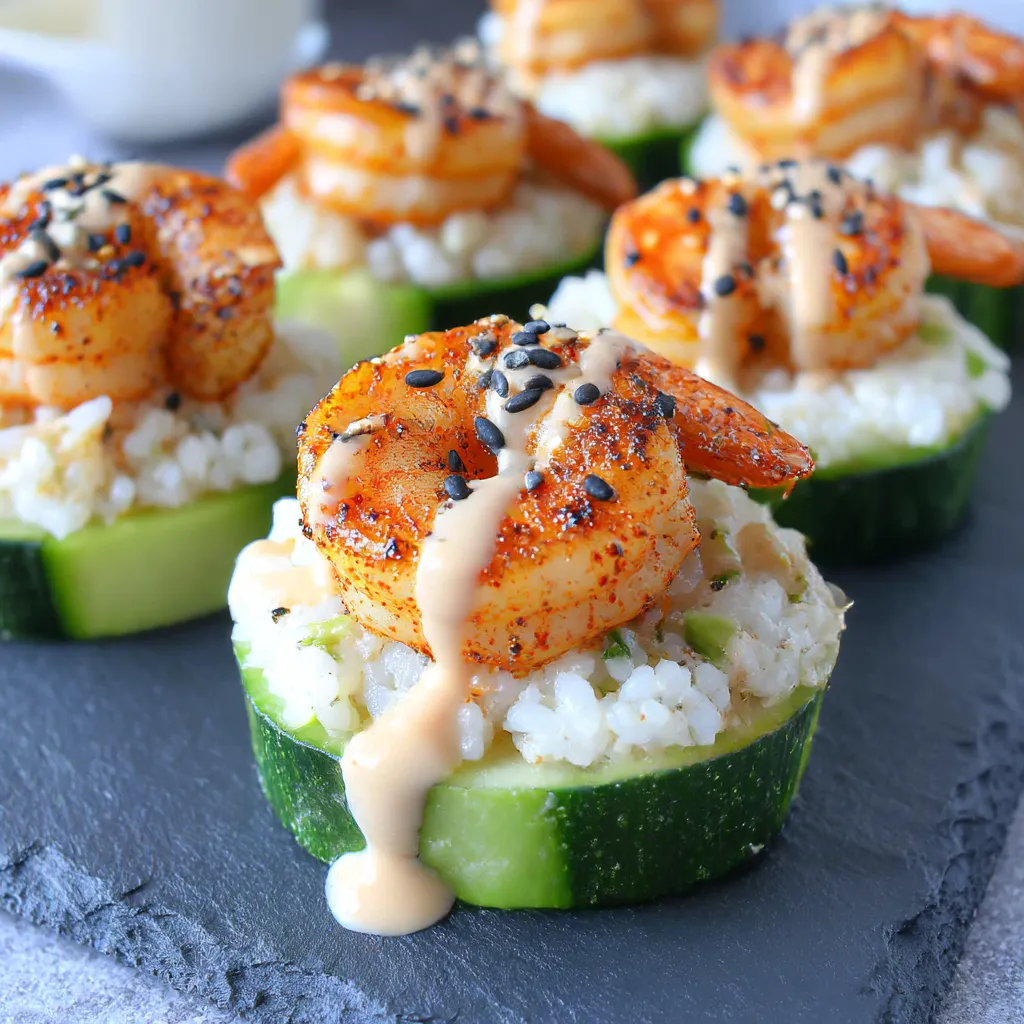 Shrimp Avocado Cucumber Boats