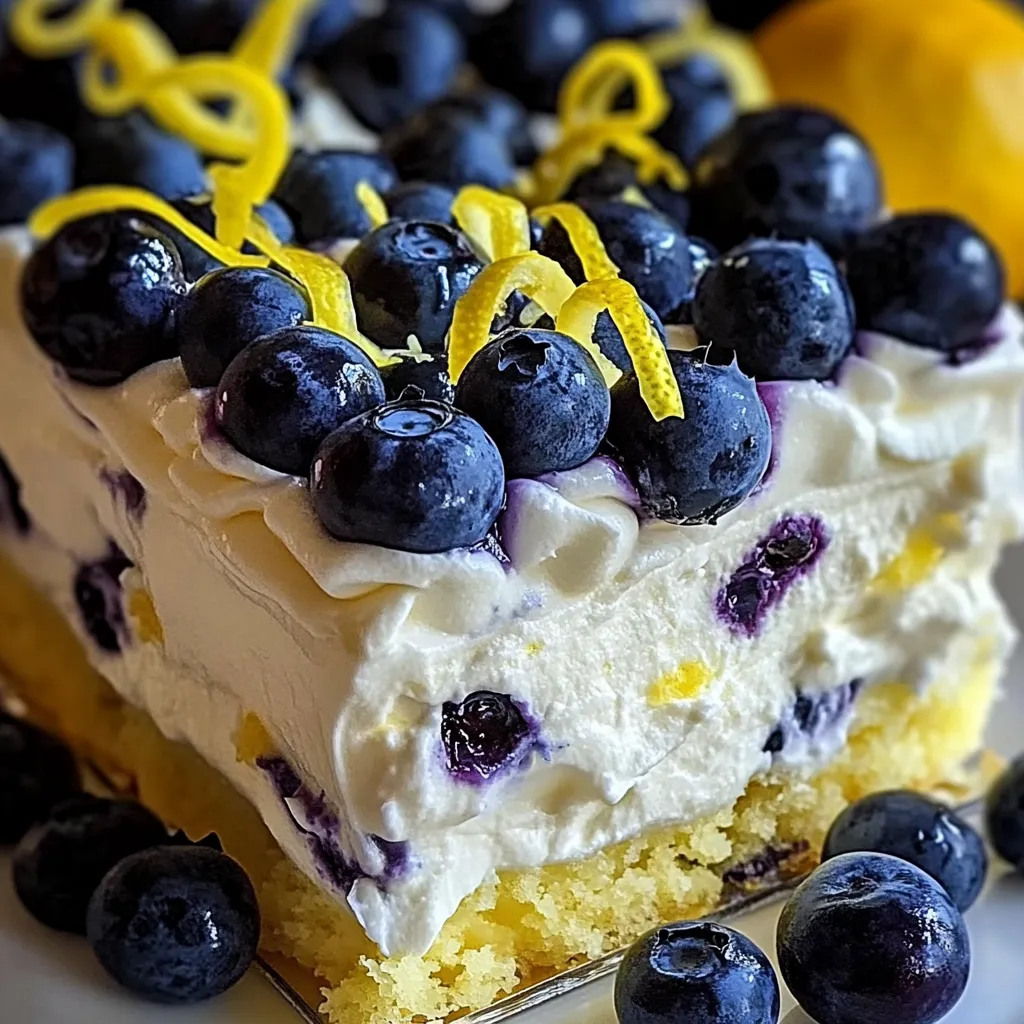 No-Bake Lemon dazzling Blueberry cream Cake