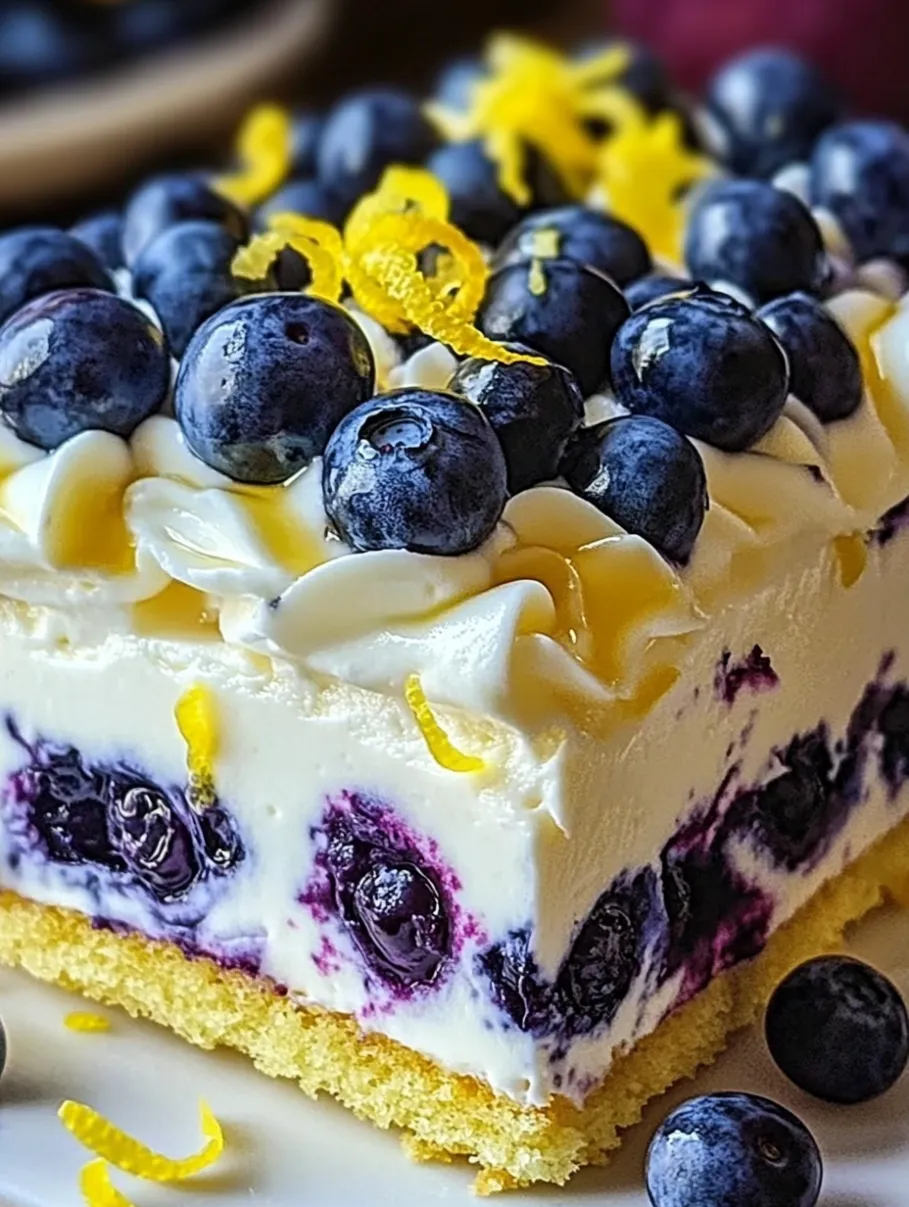 No-Bake Lemon dazzling Blueberry cream Cake