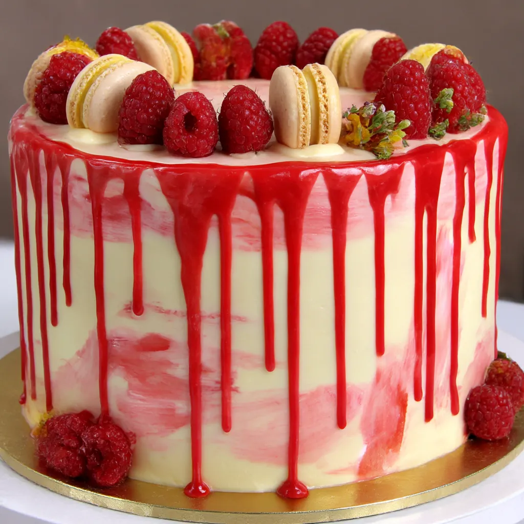 White Chocolate Raspberry Cake