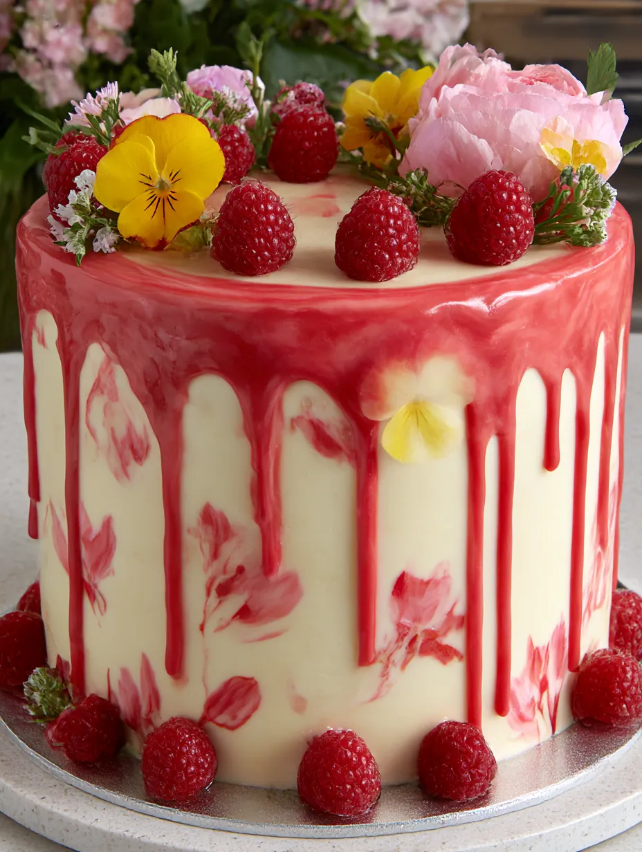 White Chocolate Raspberry Cake
