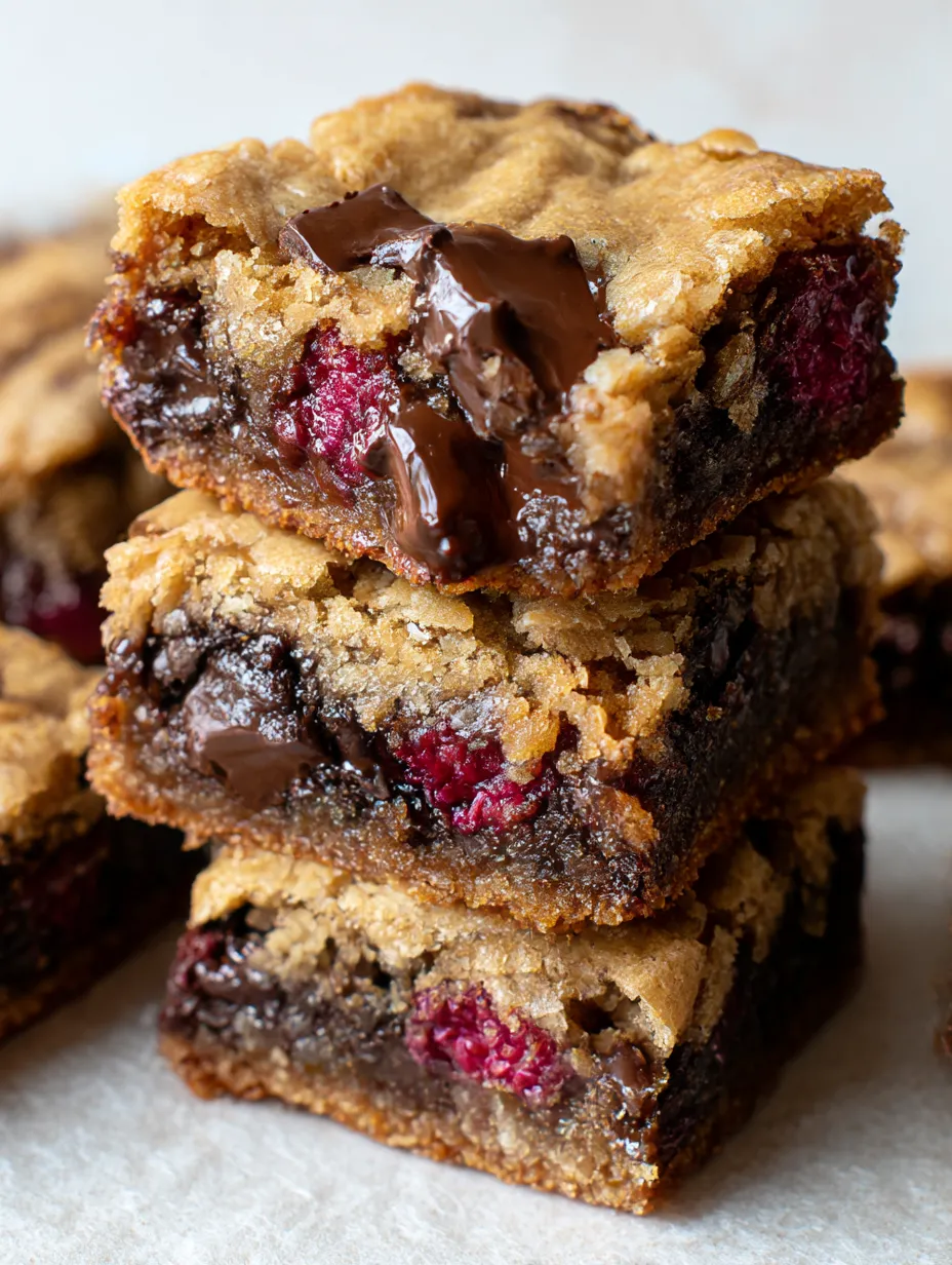Raspberry Dark Chocolate Blondies