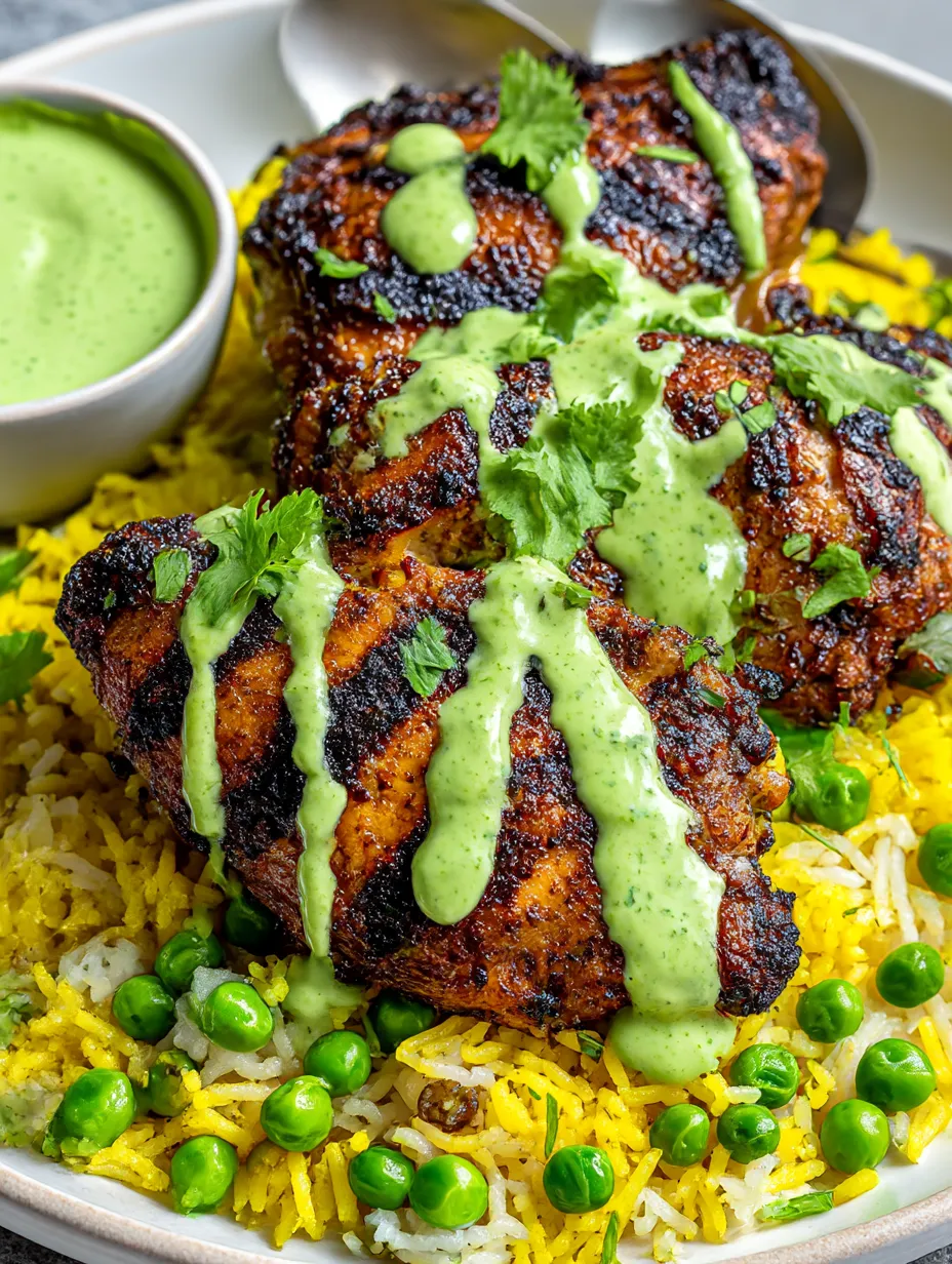 Peruvian Chicken & Rice with Green Sauce