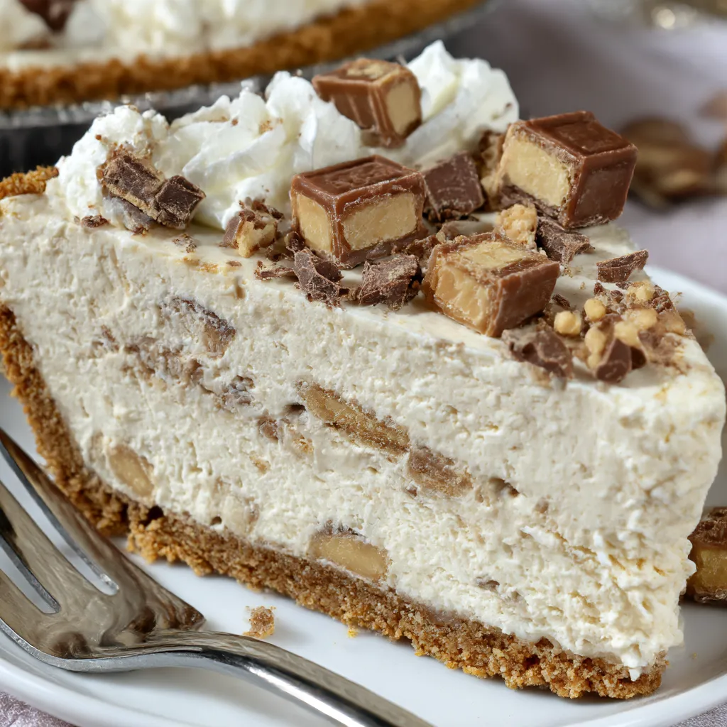 No-Bake Toffee Cheesecake Pie (With Heath Chocolate Bars)