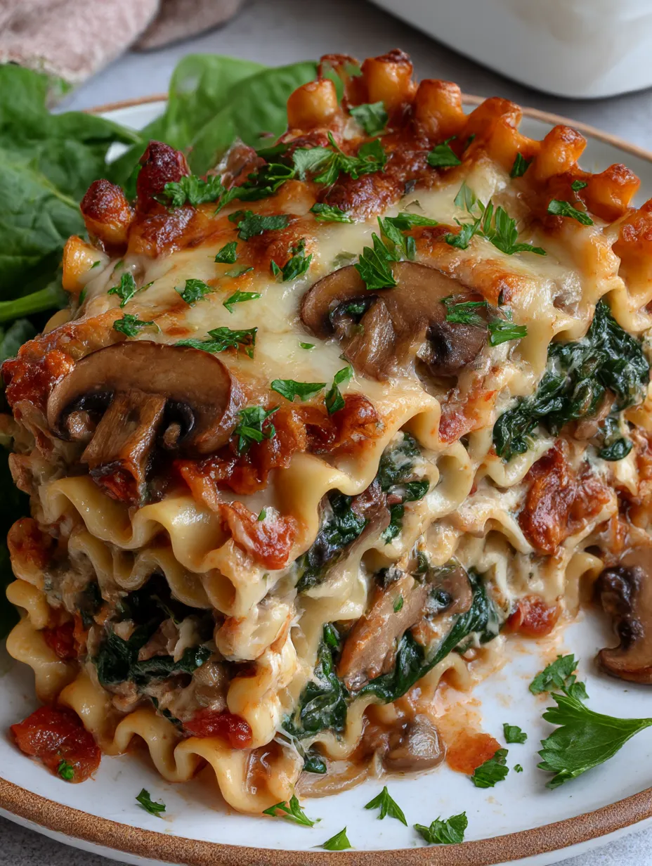 Mushroom & Spinach Lasagna Rolls