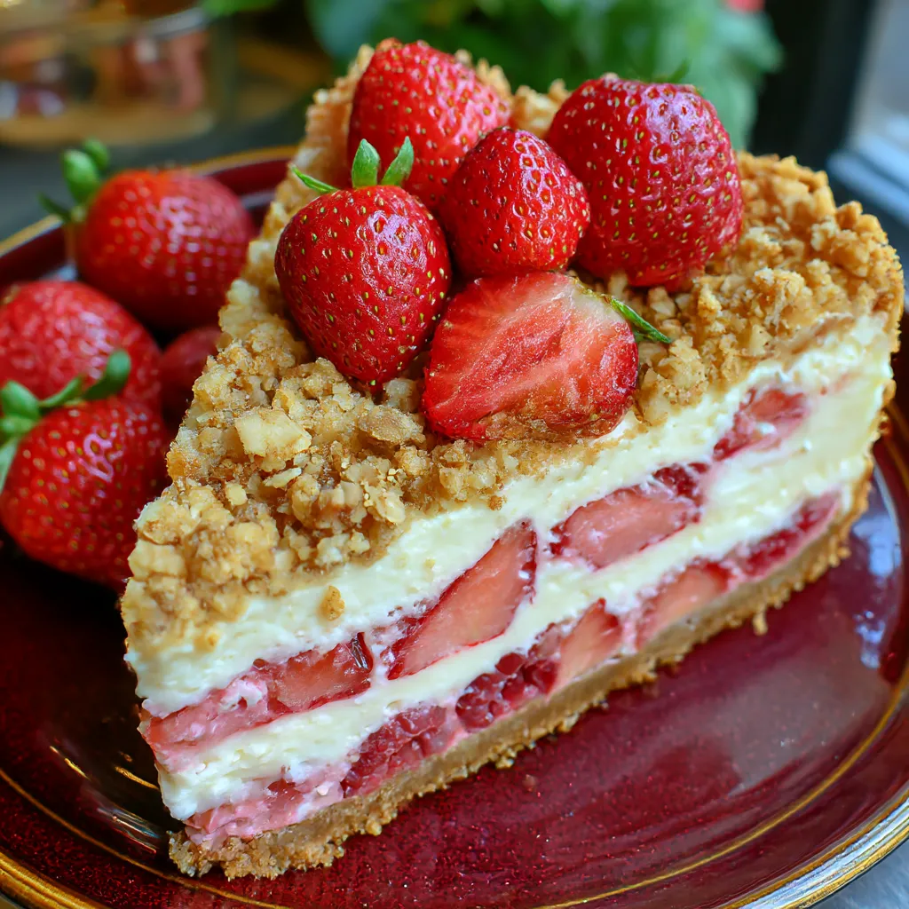 Berrylicious Strawberry Crunch Cheese Cake