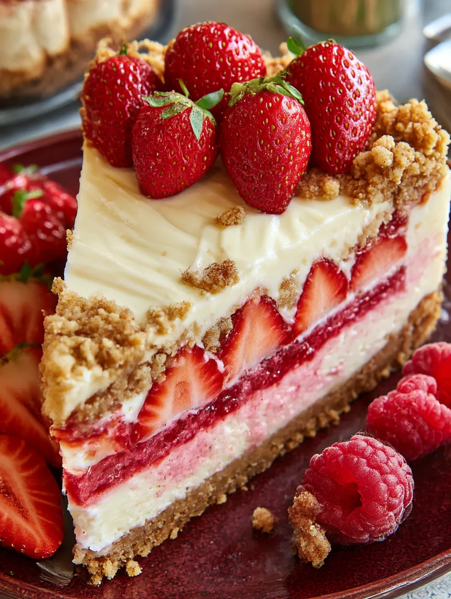 Berrylicious Strawberry Crunch Cheese Cake