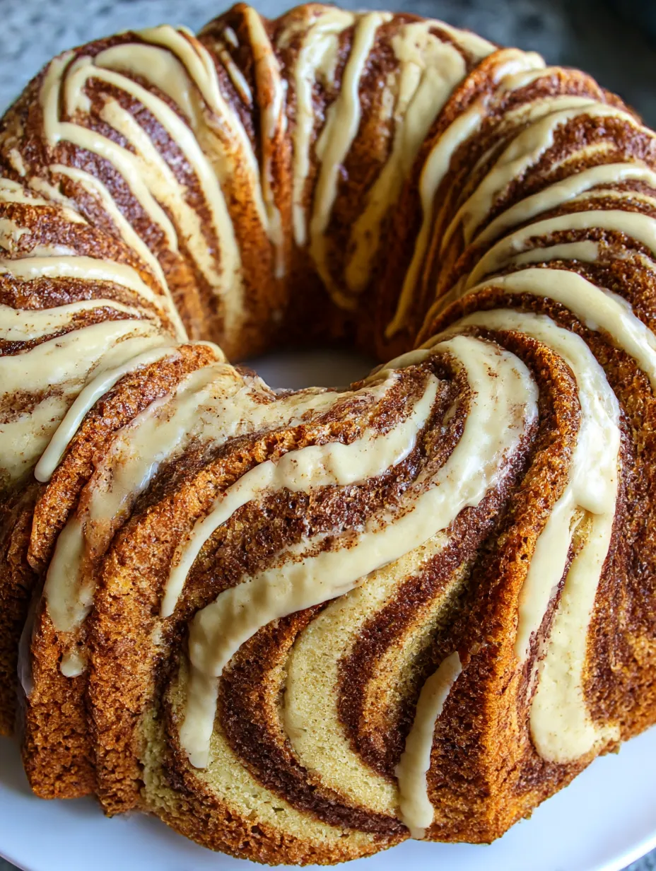 A cinnamon swirl bundt cake.