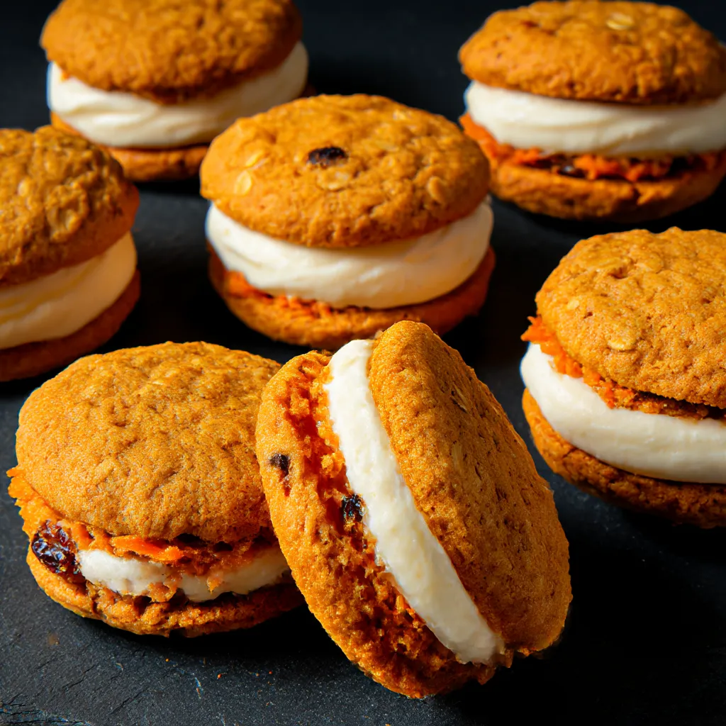 A stack of carrot cake cookies.