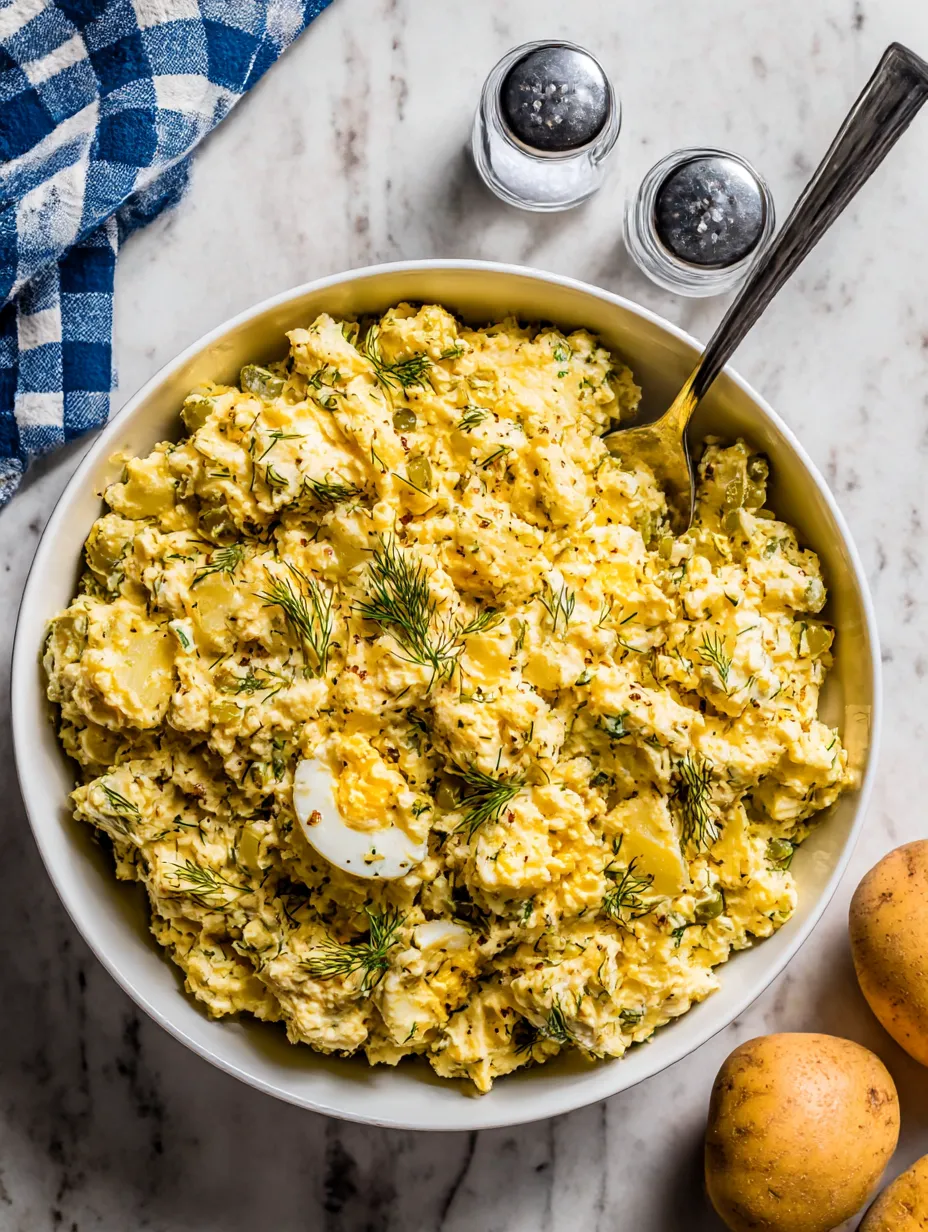 A bowl of classic potato salad.