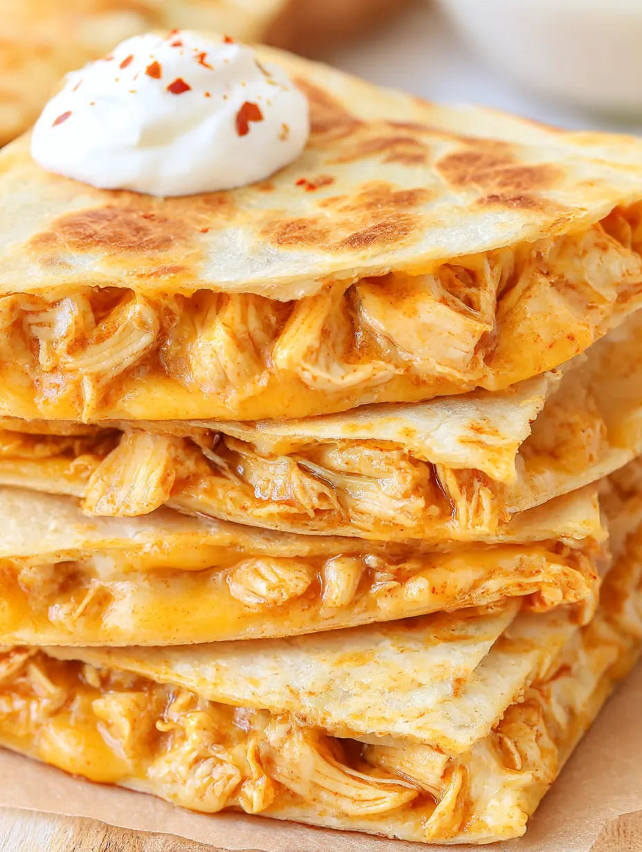 A stack of chicken quesadillas.