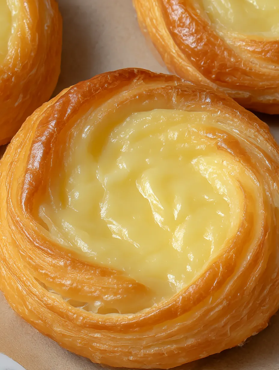 A pastry with a yellow filling.