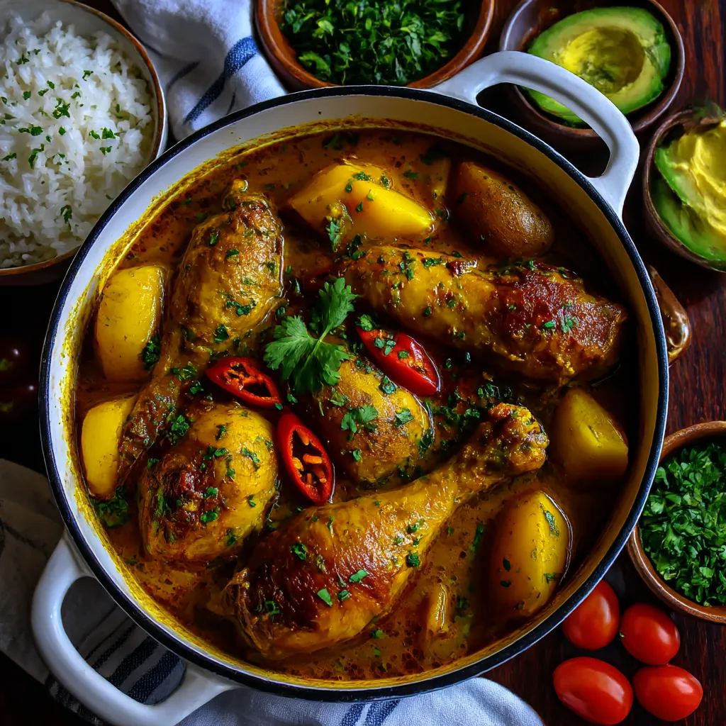 A bowl of chicken stew with vegetables.