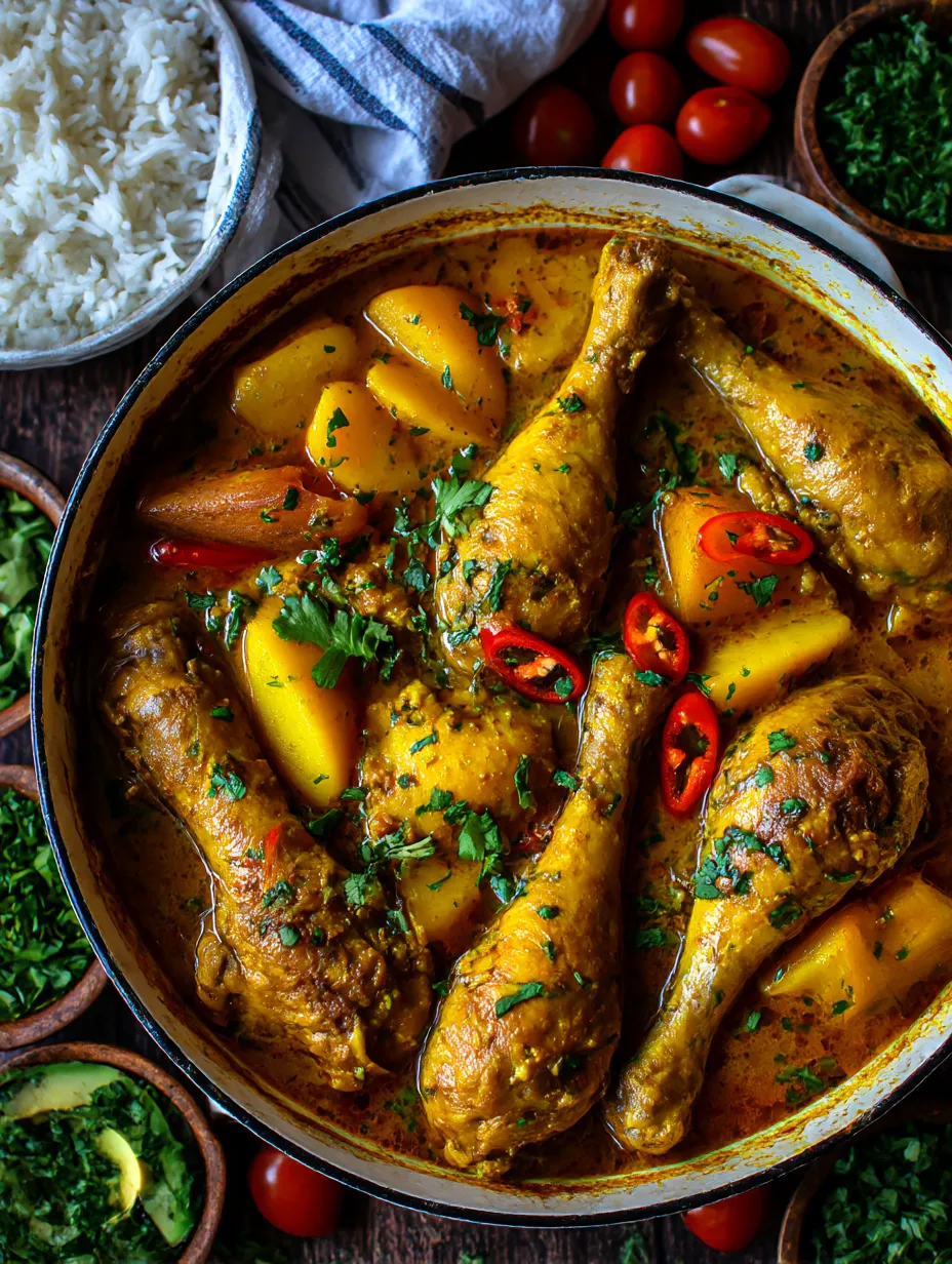 A bowl of chicken stew with peppers and onions.