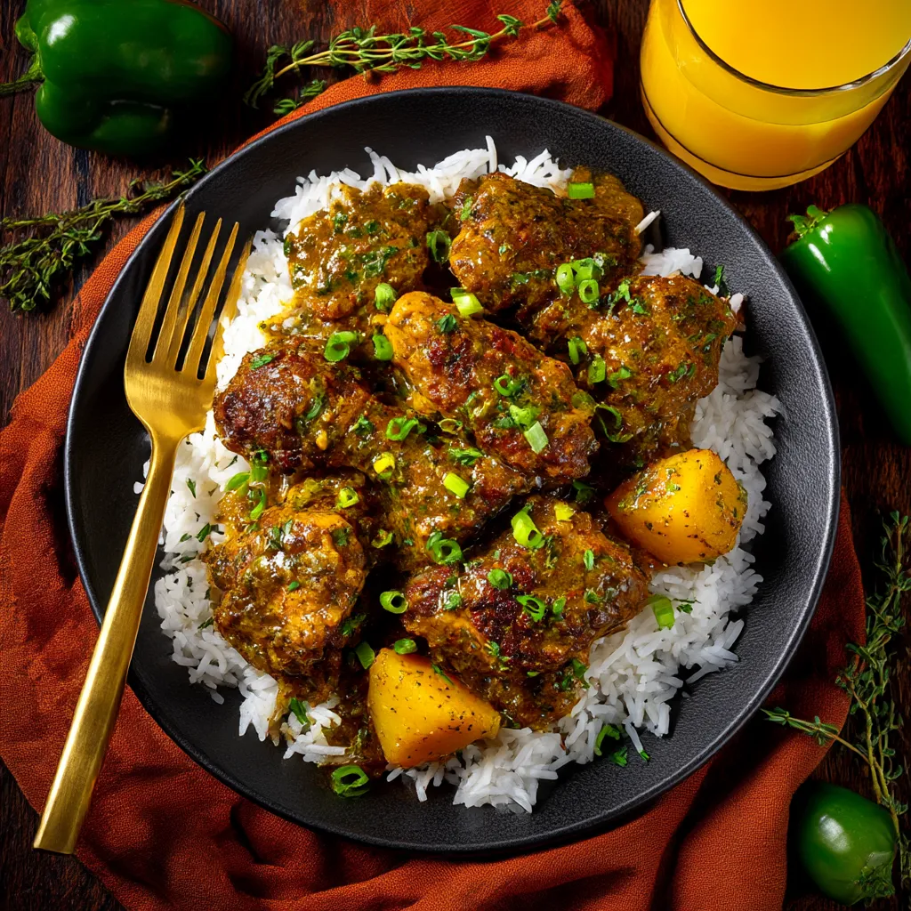 A plate of chicken with rice and peppers.