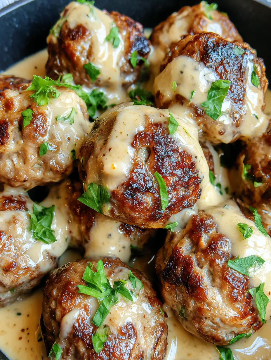 A plate of garlic butter chicken balls with creamy parmesan pasta.