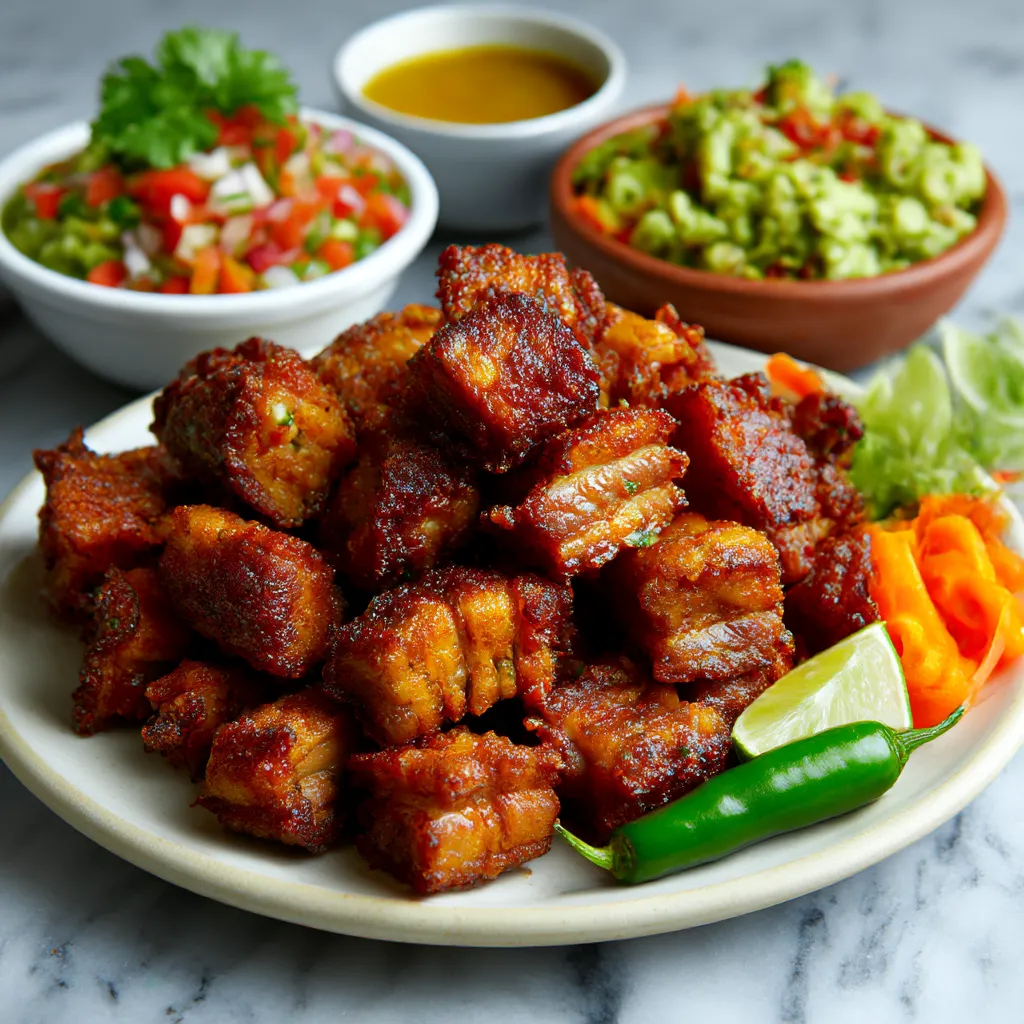 A plate of chicharrones.