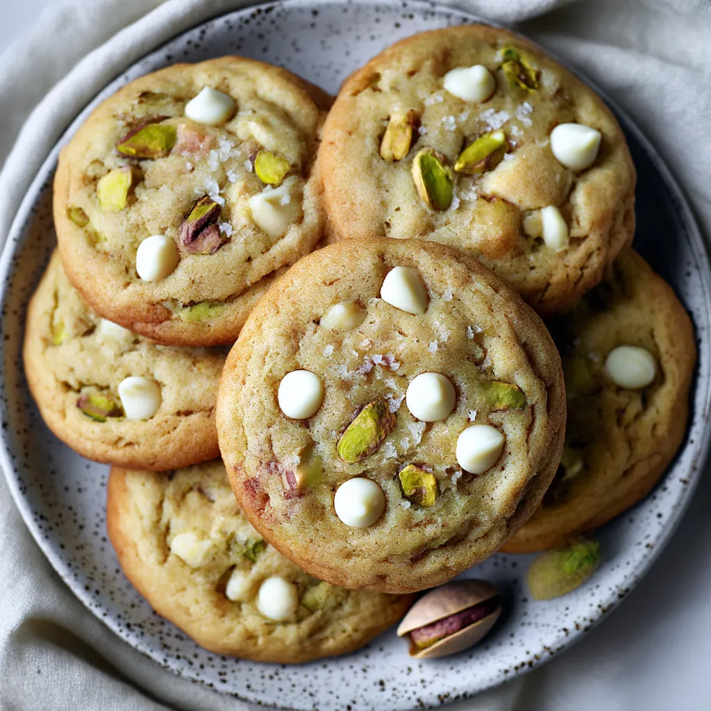 A plate of pistachio cream cookies.